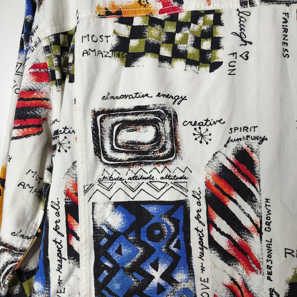 Chico’s Shaman Speaks Jacket Womens 3 / X-Large Abstract Artsy Positive Graphic - Picture 3 of 14